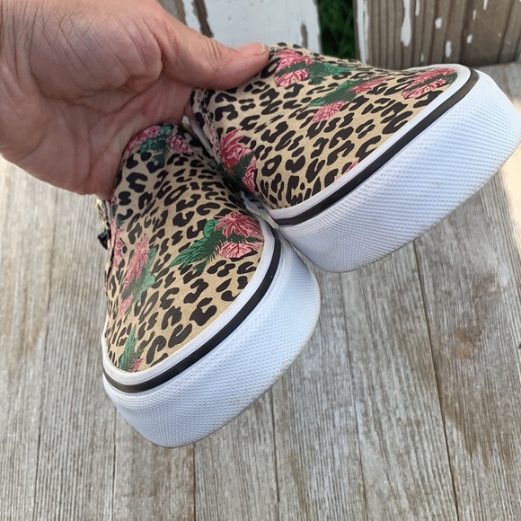 Cheetah Vans floral Asher Ginger slip on 6.5 - Picture 3 of 10